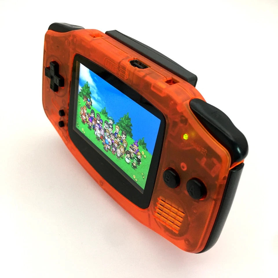 Clear Orange 10 Levels Brightness Backlit V2 iPS LCD Game Boy Advance GBA Console
