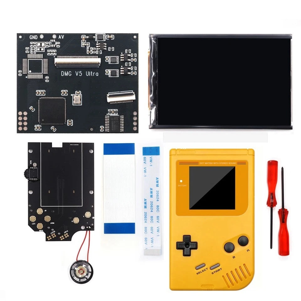 Colorful Lens Screen For GBO Ultra 36 Colors Changing RIPS Backlight Backlit LCD OSD FRM Screen Kits Replacement For GB DMG with Pre-cut shell