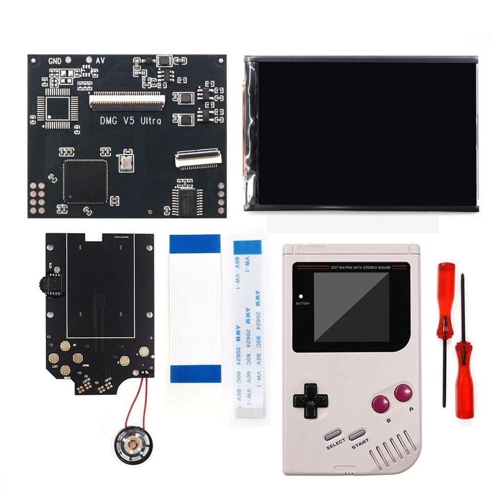 Colorful Lens Screen For GBO Ultra 36 Colors Changing RIPS Backlight Backlit LCD OSD FRM Screen Kits Replacement For GB DMG with Pre-cut shell