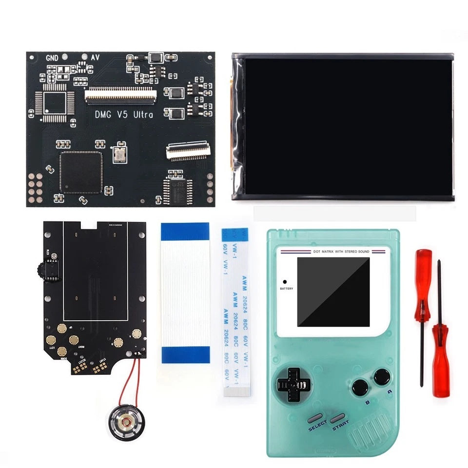 Colorful Lens Screen For GBO Ultra 36 Colors Changing RIPS Backlight Backlit LCD OSD FRM Screen Kits Replacement For GB DMG with Pre-cut shell