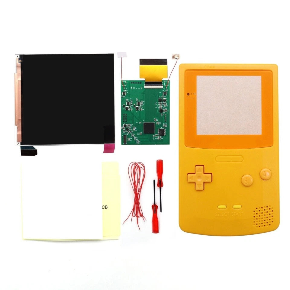 HISPEEDIDO Multi Color Lens Q5 IPS Highlight Screen For GBC LCD Display IPS Screen Mod Kits w/Shell