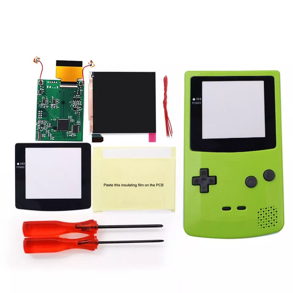 32 LOGO Color Changeable Q5 IPS For GBC Compatible with GAMEBOY COLOR Console Replacement Screen LCD Mod Kits Shell Hollow Len