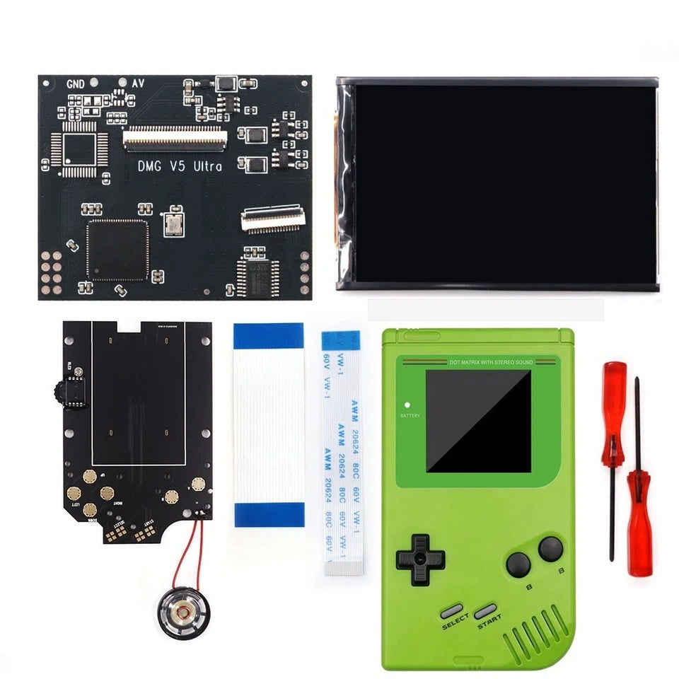 Colorful Lens Screen For GBO Ultra 36 Colors Changing RIPS Backlight Backlit LCD OSD FRM Screen Kits Replacement For GB DMG with Pre-cut shell